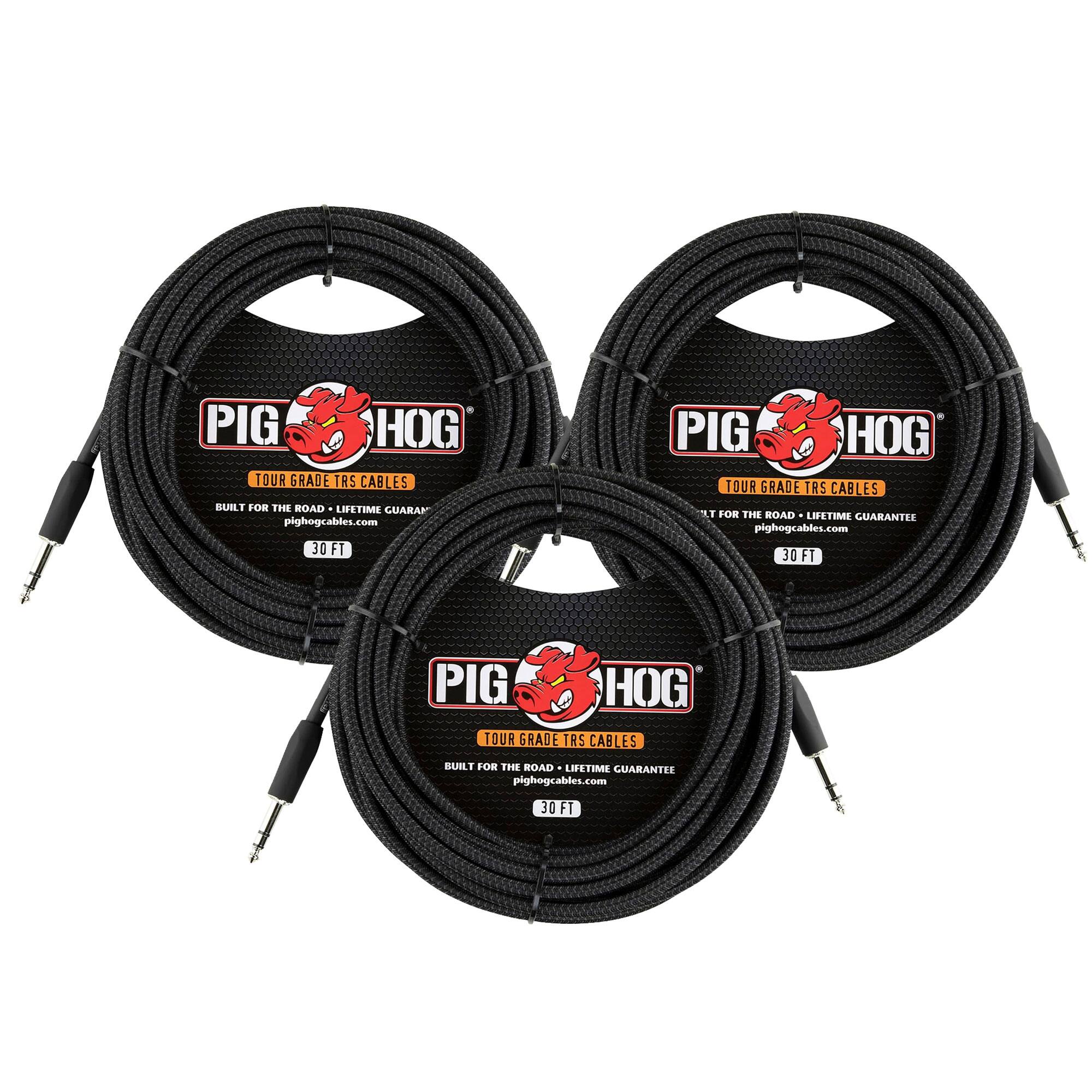 PIG HOG TOUR GRADE TRS CABLES BUILT FOR THE ROAD LIFETIME GUARANTEE pighogcables.com 30FT