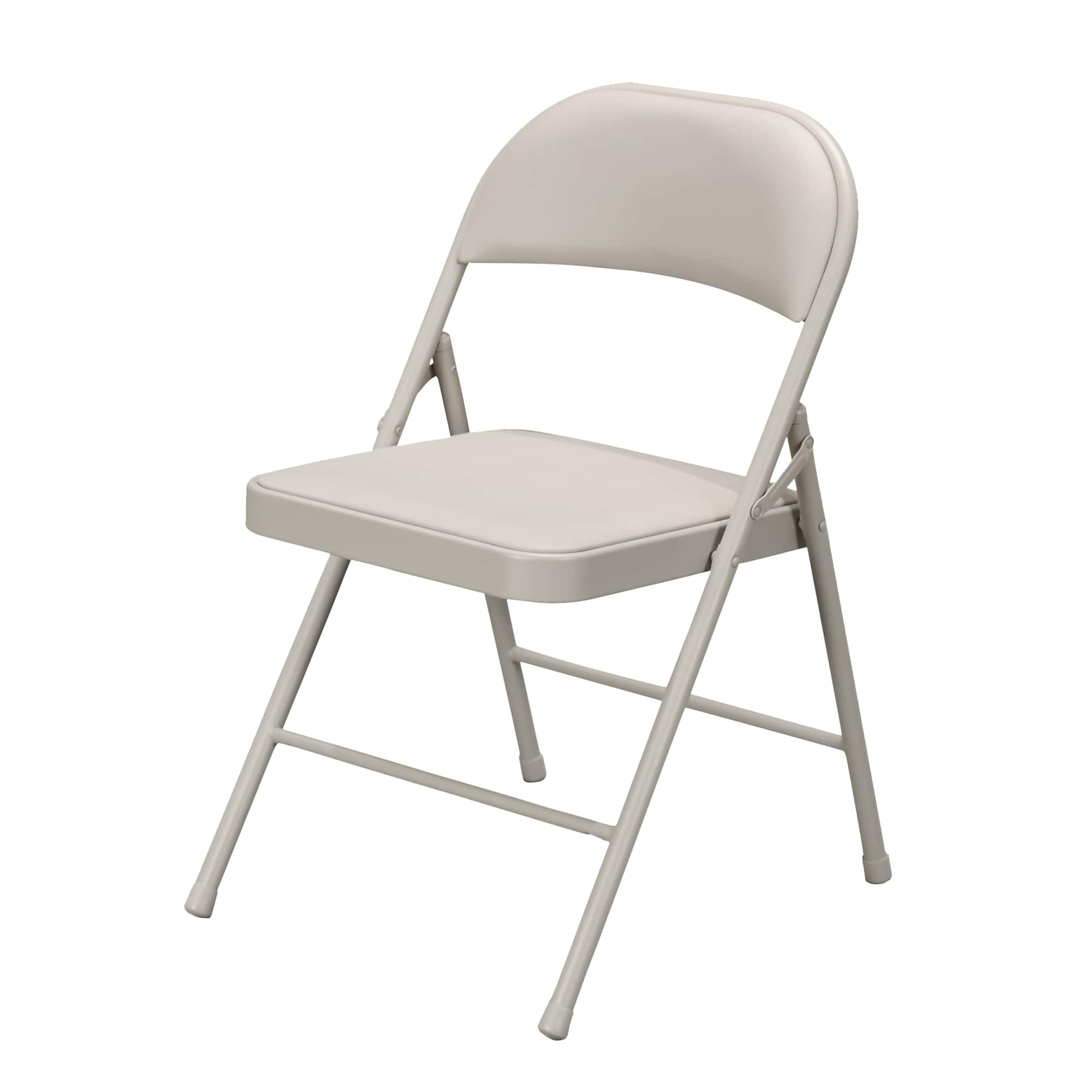 Yardgrace - Folding Chairs 8 Pack, Indoor Outdoor Portable Stackable Commercial Metal Chairs, Seating for Wedding, Party, Camping - Kaki