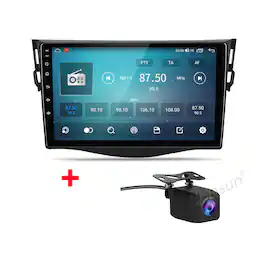 Junsun - For Toyota RAV4 2007-2011 Backup Camera 4+64GB carplay 8Core Android15 Car Stereo Radio GPS Navi WiFi BT SWC RDS DSP FM - Black