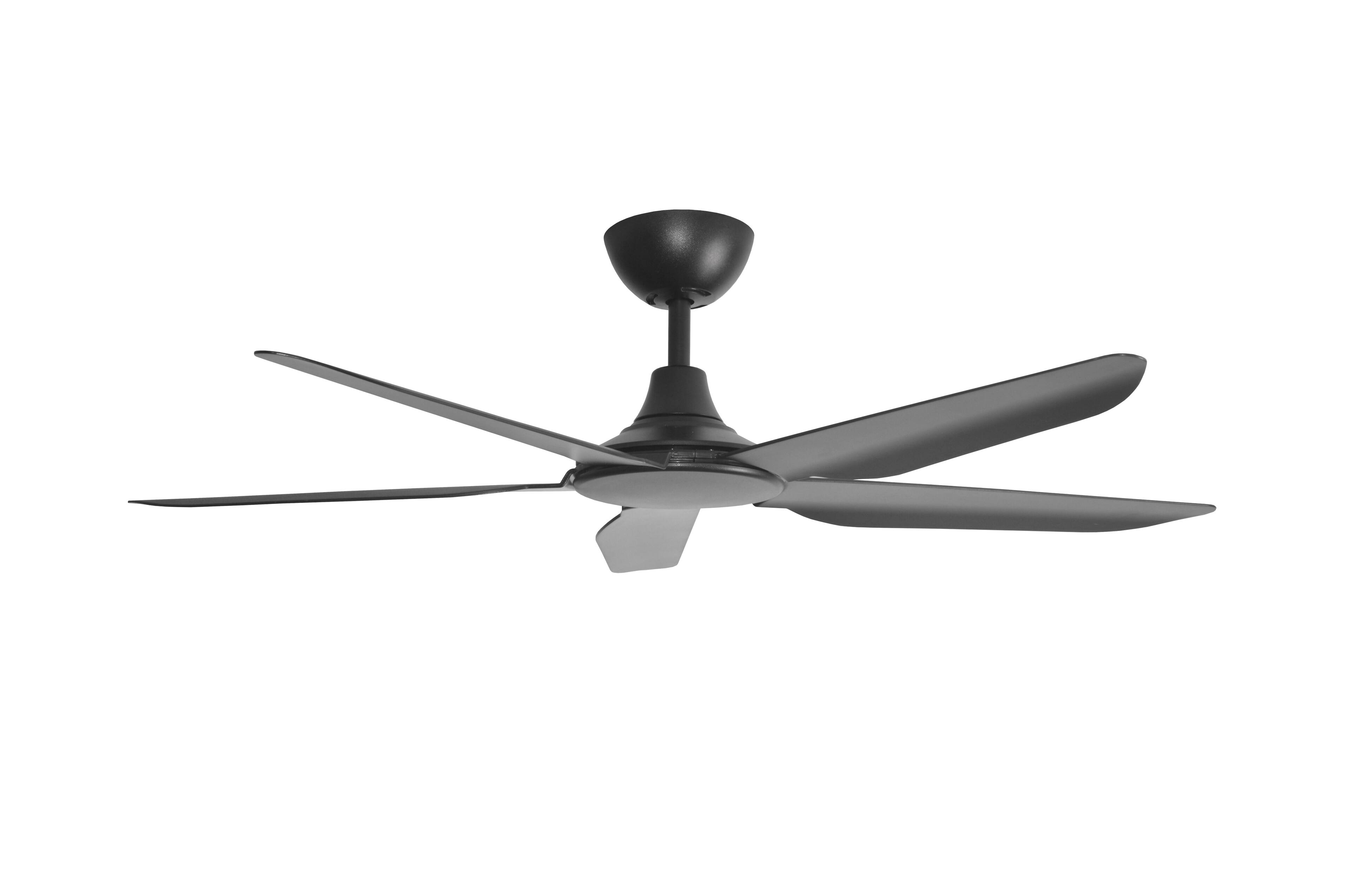 Alt View 3. ENLIGHT - 56" Smart Ceiling Fan, IP66 Outdoor/Coastal, Weather Resist, Efficient & Quiet DC Motor, Reverse Mode, Matter, 5 Blades - Matte Black.