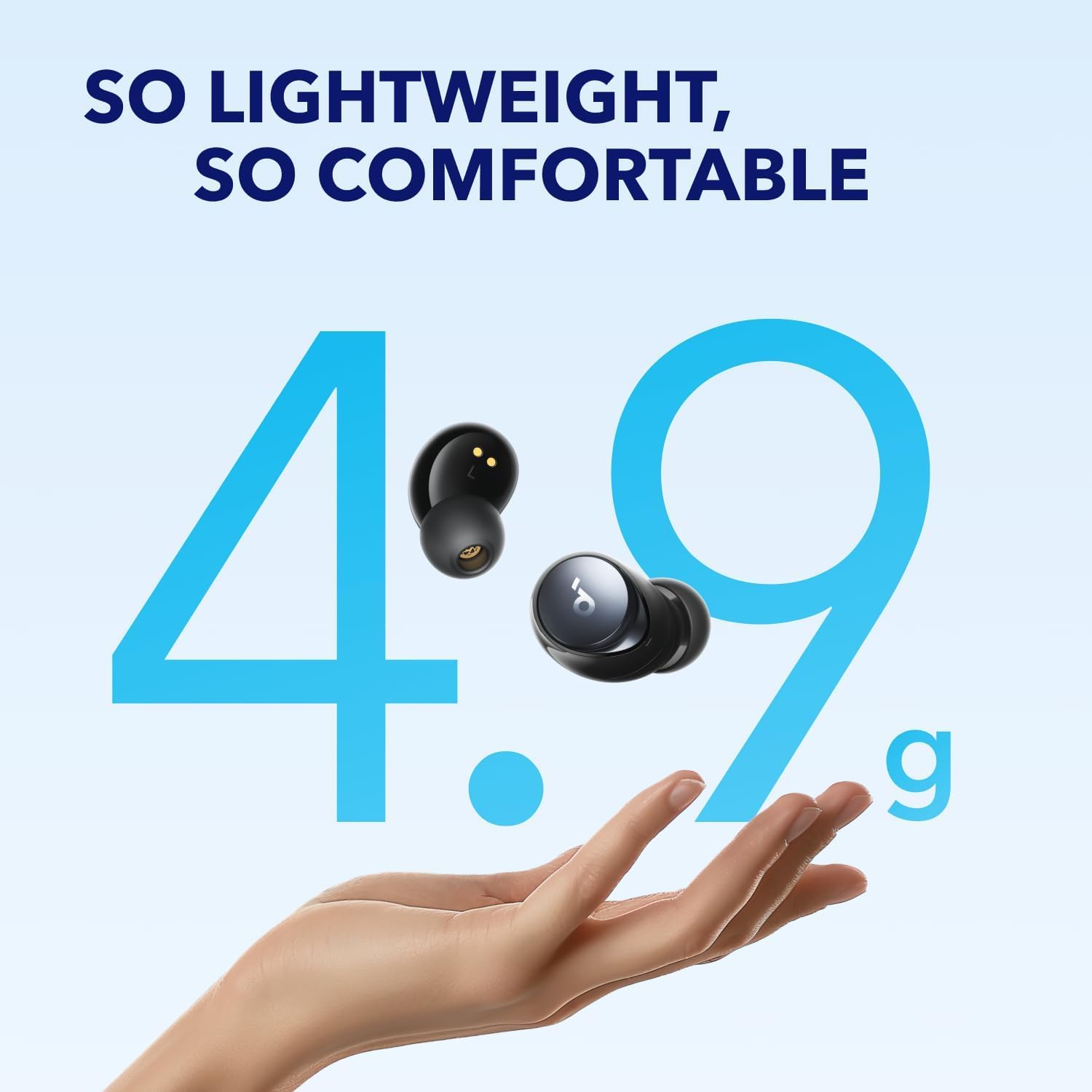 SO LIGHTWEIGHT, SO COMFORTABLE  
4.9 g