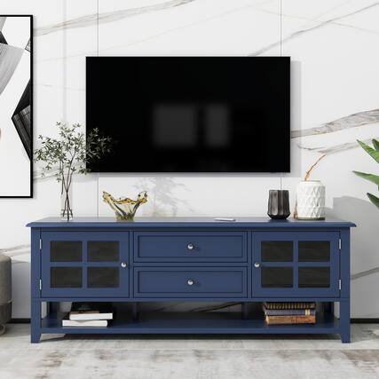 Front. Spaco - Spaco TV Stand for 60 Inch TVs, Modern Media Console with Multifunctional Storage, for Living Room and Bedroom - Blue.
