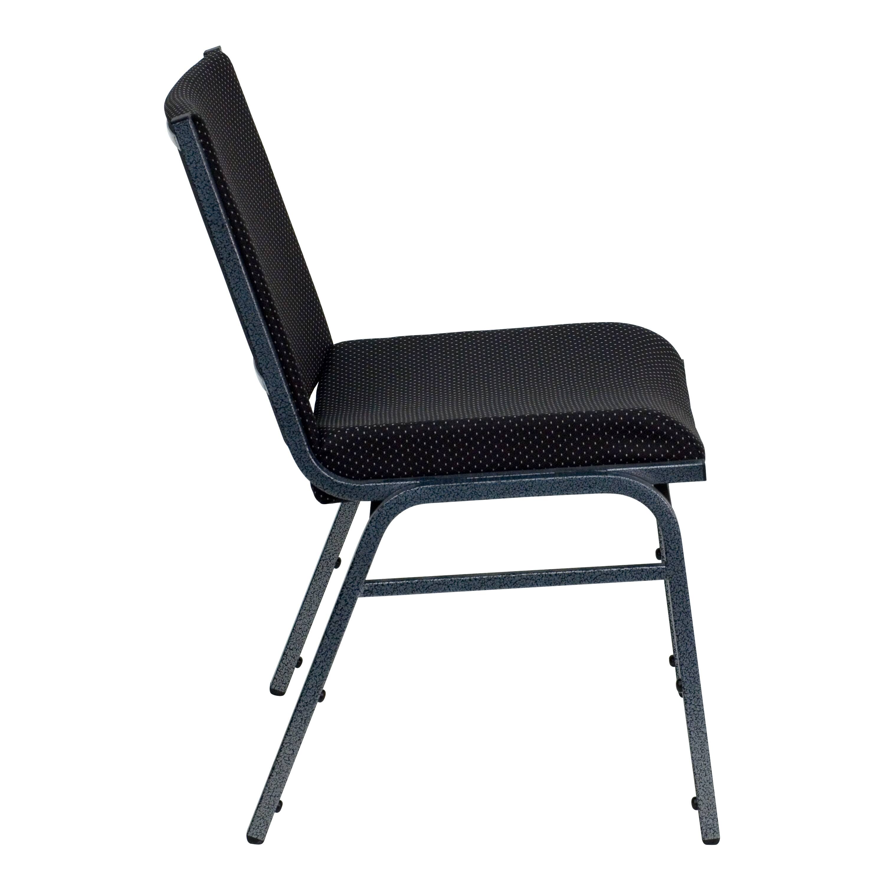 Alt View 5. Emma + Oliver - Heavy Duty Reception/Guest Stack Chair - Black Patterned Fabric.