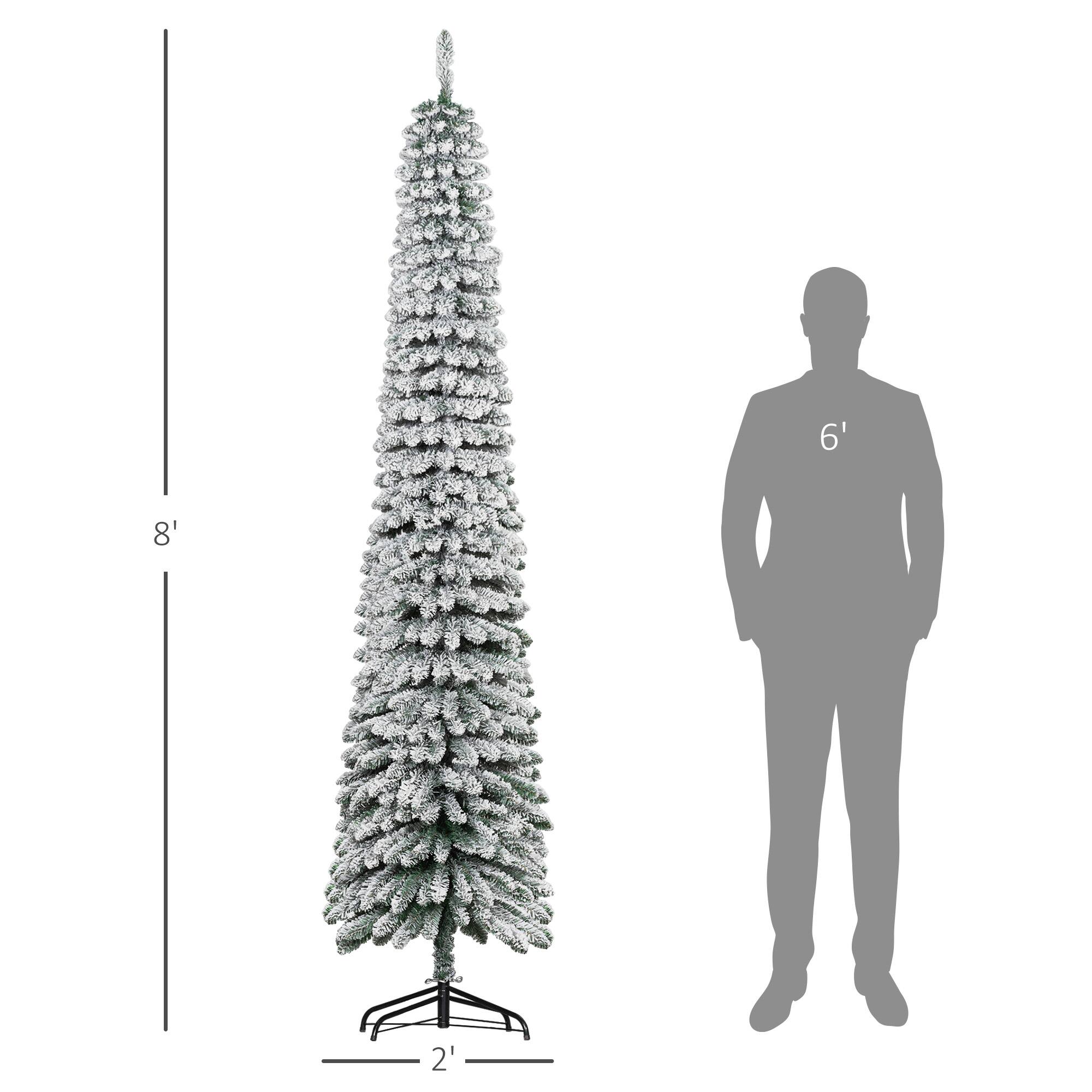 Alt View 2. Homcom - Tall Unlit Slim Pencil Xmas Tree - green.