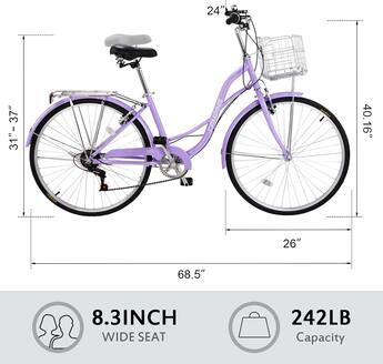 womens 26 inch bicycle Firmstrong Urban Lady 7 Speed This womens cruiser bike is great for beach side riding Flynama S26103 26 Inch Mountain