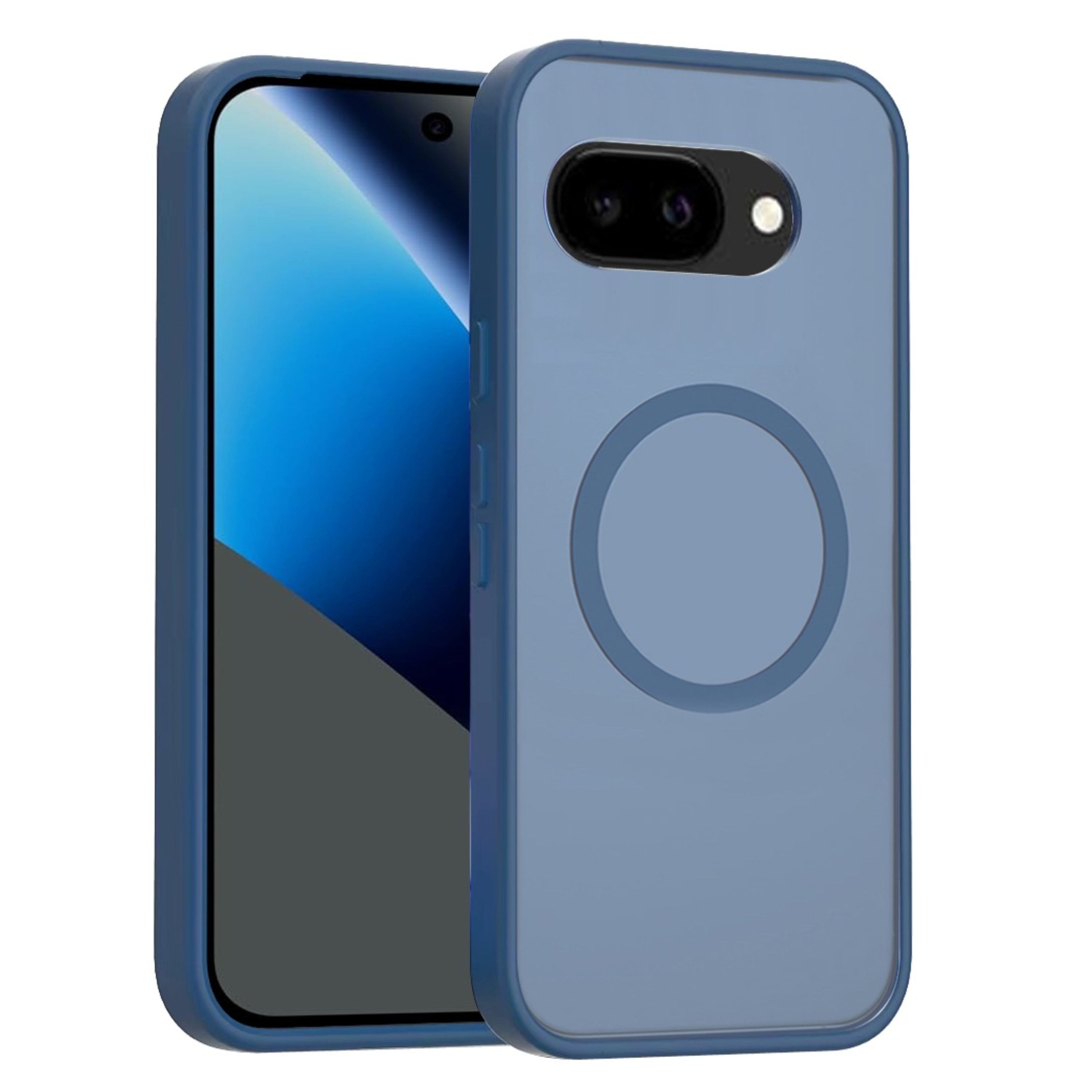 Kitcheniva - Soft Touch Frosted Magnetic Circle Phone Case With Tempered Glass For Google Pixel 10a - Navy Blue price history on PriceWatchPro