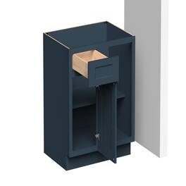 Boyel Living - 33-in W x 34.5-in H x 24-in D Shaker RTA Kitchen Blind Corner Base Cabinet with Soft-Close - Charcoal Blue
