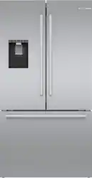 Bosch - 500 Series 21 Cu. Ft. Bottom-Freezer French Door Counter-Depth Smart Refrigerator with External Water and Ice - Stainless Steel - Front_Zoom