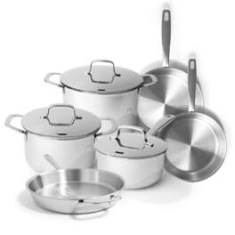 Alva - Maestro Cookware Set 9-Piece Set - Stainless Steel Pans and Pots - Silver