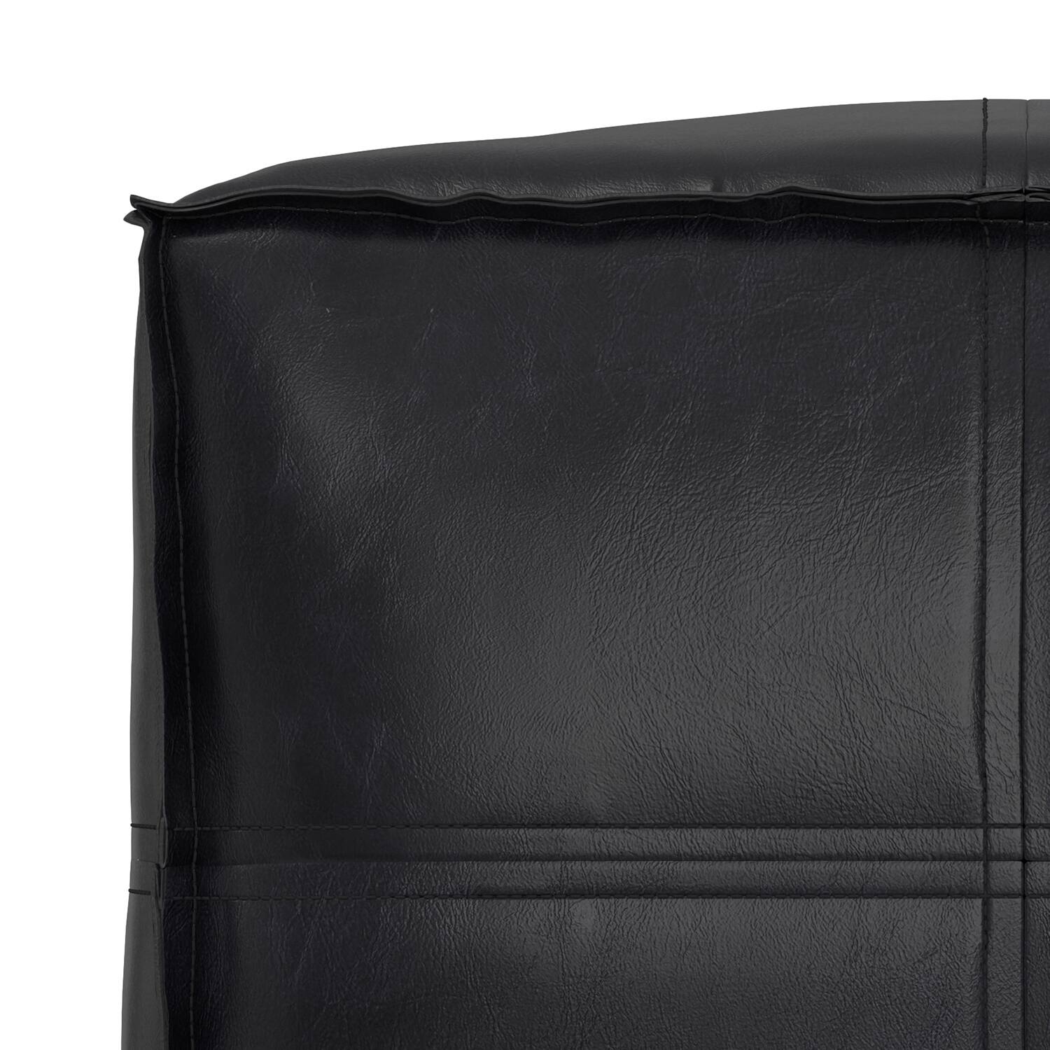 Alt View 4. Simpli Home - Simpli Home Brody 18W Square Top Stitich Pouf - Black.
