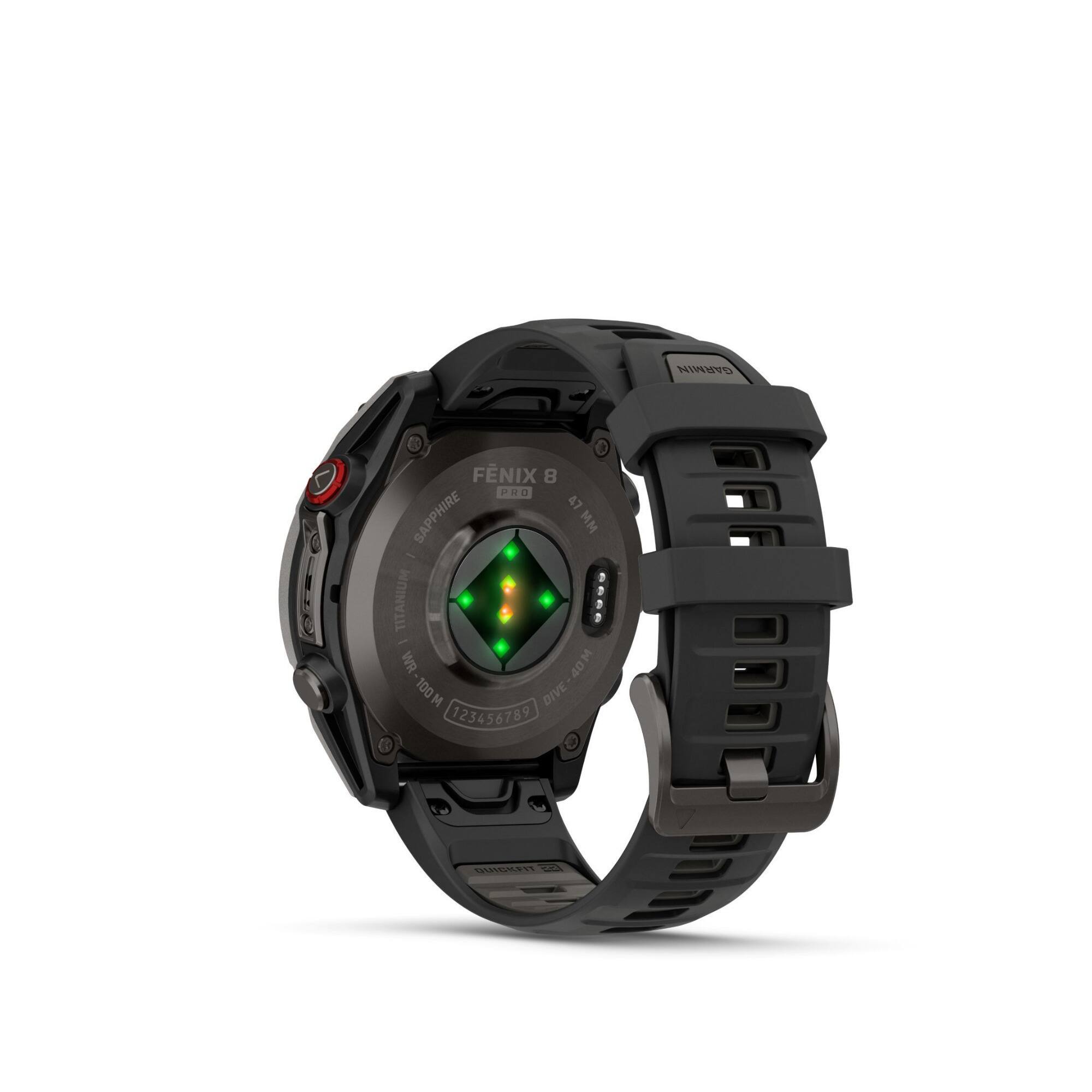 NINUTO FENIX 8 PHO 1 5 SAPPHIRE WW - TITANIUM 6... WR 100M DIVE 40 100M DIVE 123456789