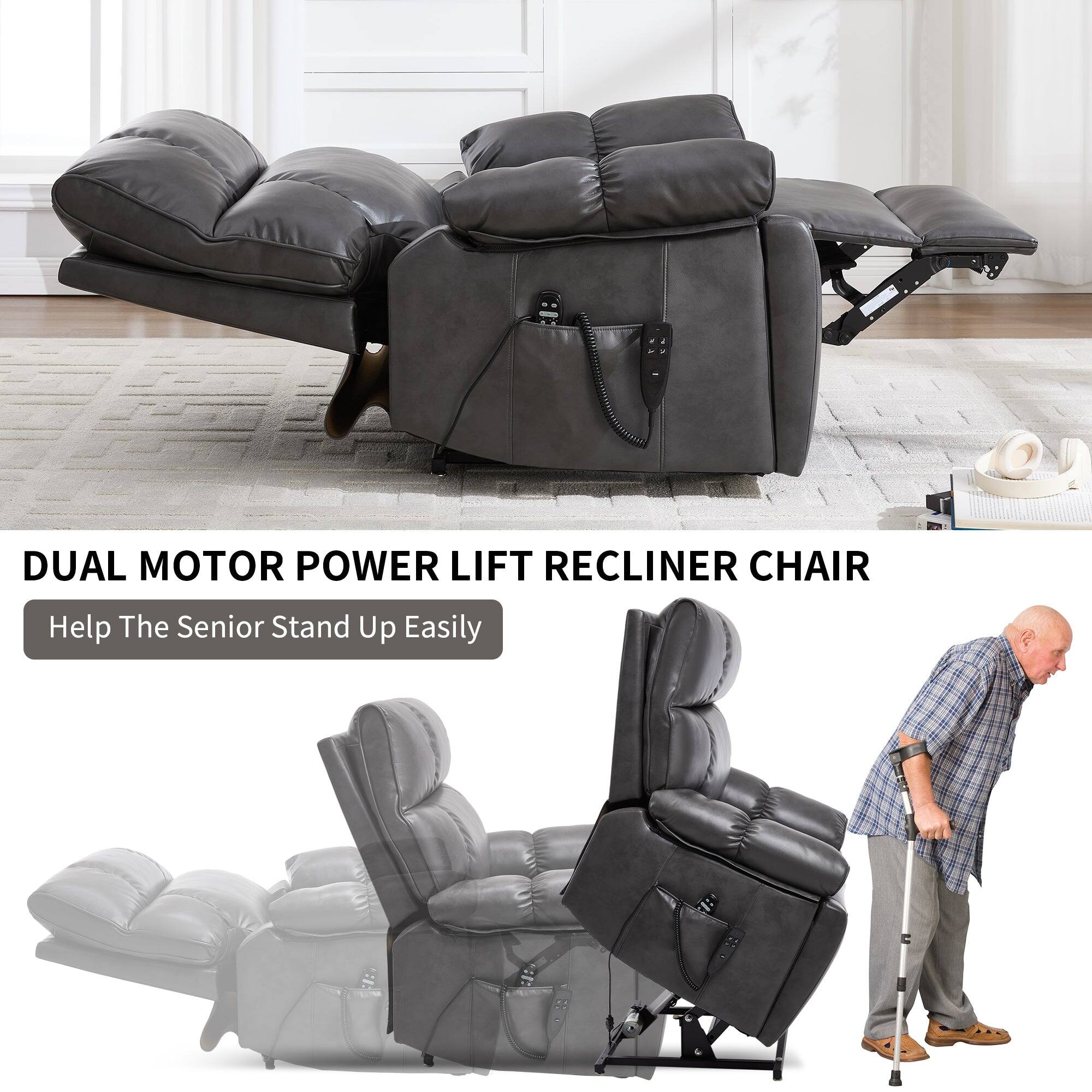 DUAL MOTOR POWER LIFT RECLINER CHAIR  
Help The Senior Stand Up Easily