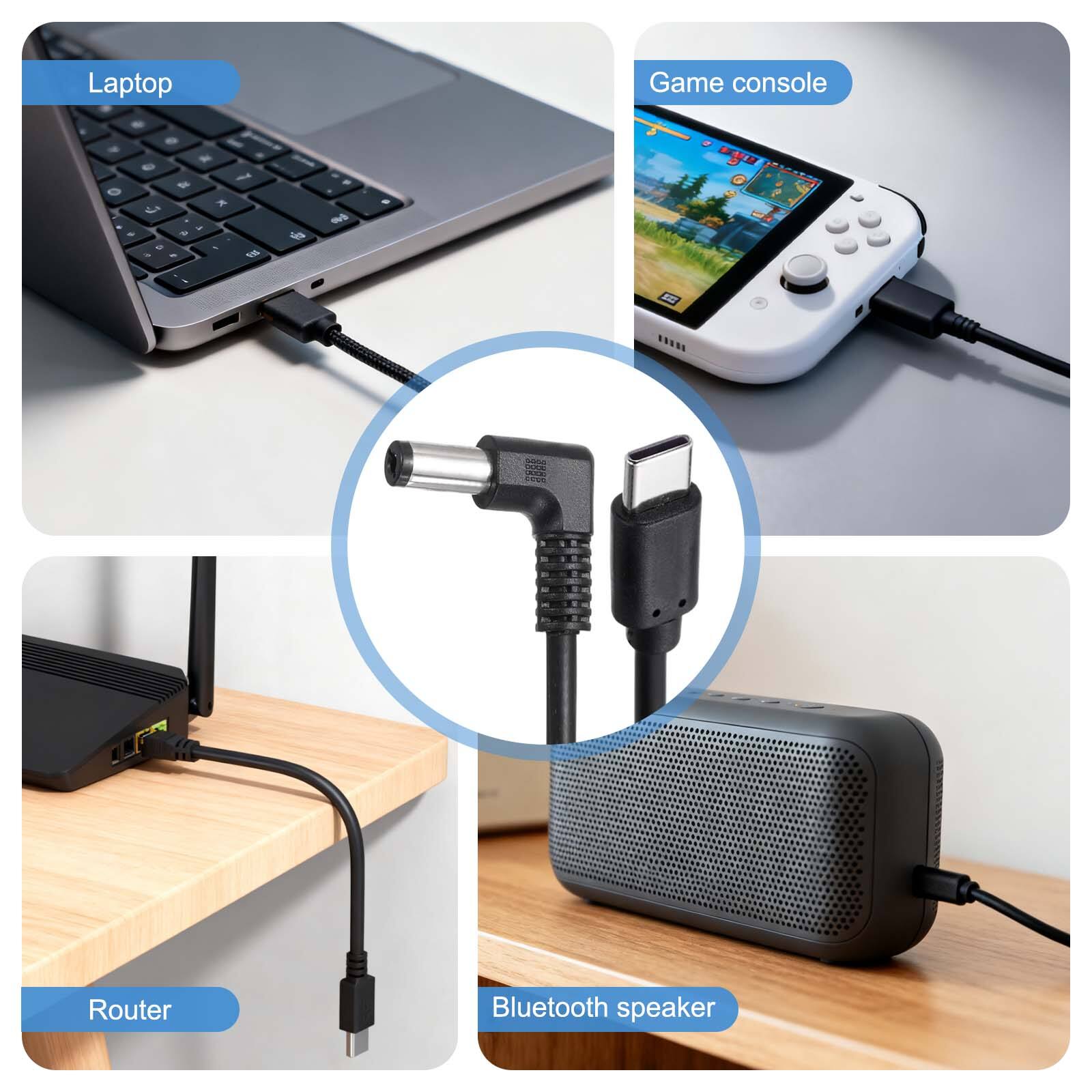 Laptop  
Game console  
Router  
Bluetooth speaker