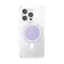 Back. PopSockets - MagSafe Round PopGrip Cell Phone Grip & Stand, with Adapter Ring for Mobile Phones - Clear Opalescent.
