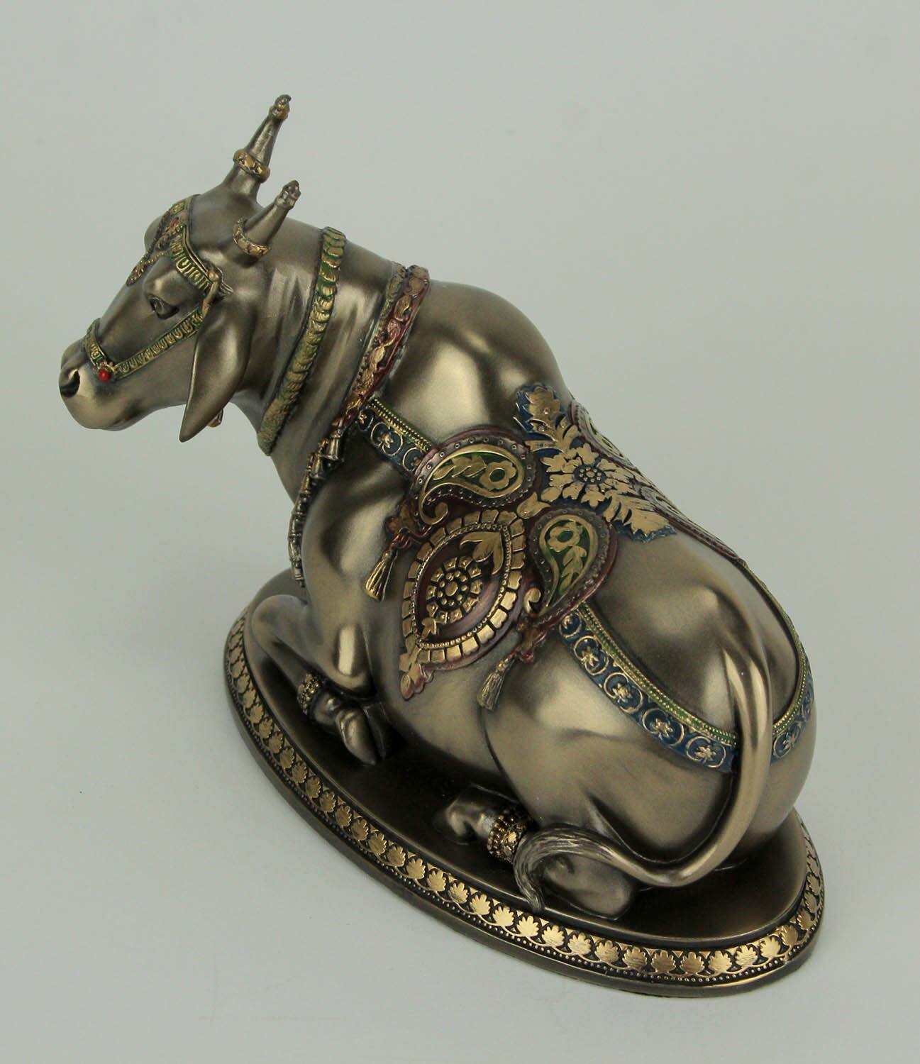 Alt View 1. Veronese Design - Bronze Finish Nandi the Sacred Bull Gatekeeper of Shiva and Parvati Statue - Bronze.