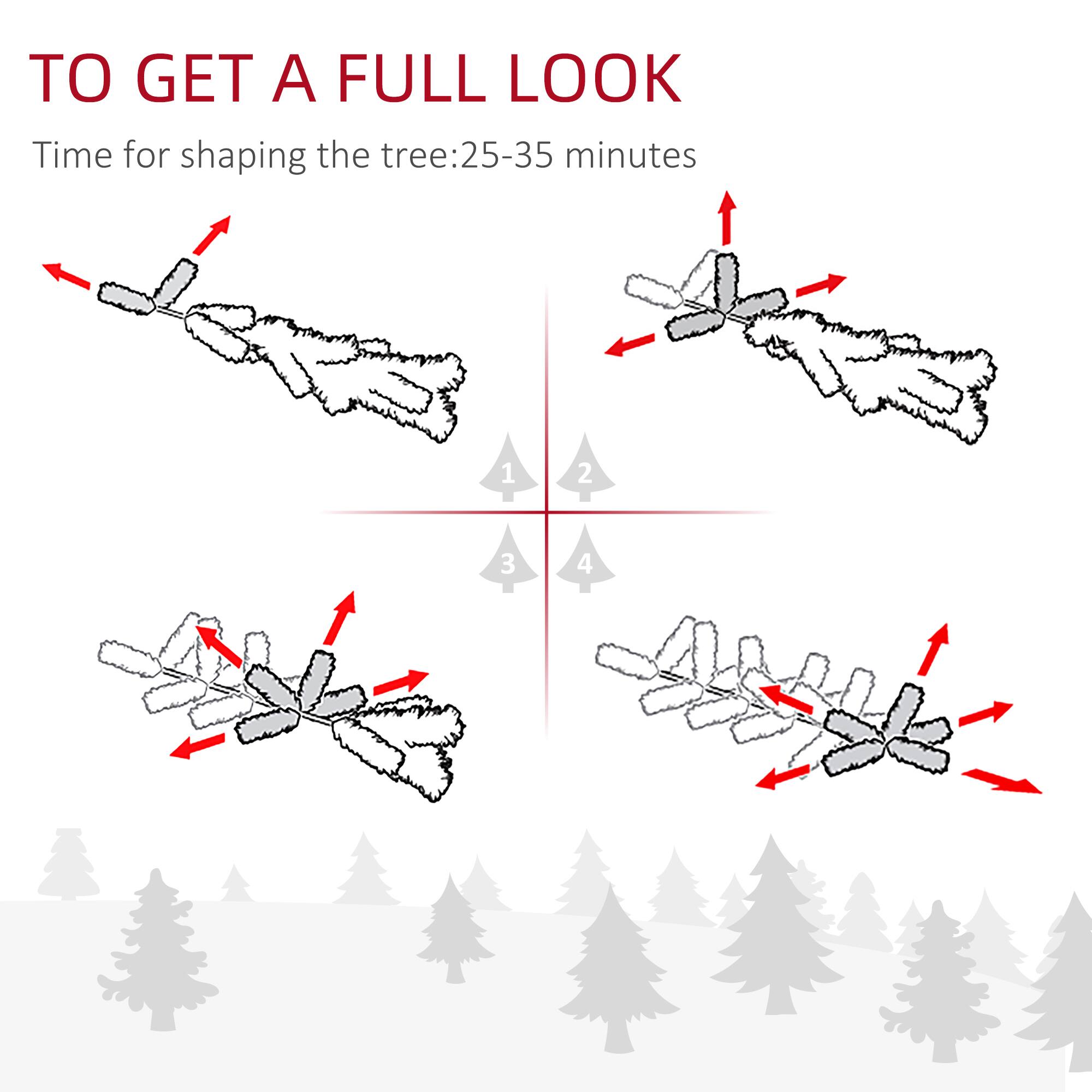 To get a full look, time for shaping the tree: 25-35 minutes.