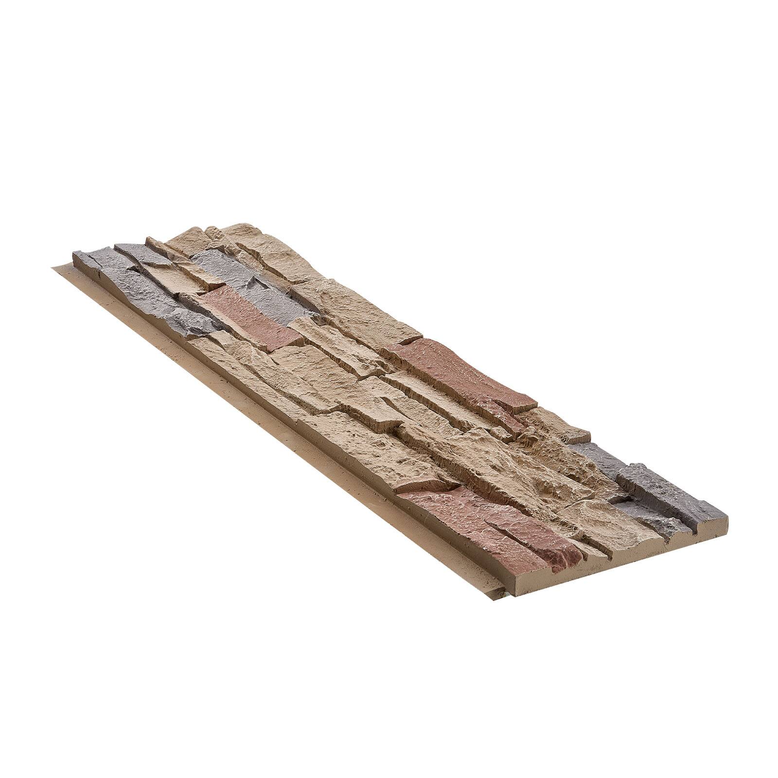 Alt View 5. VEVOR - Faux Stacked Stone Panel, 45.6 x 12.8 in Artificial Stone Wall Panels, High-Density PU Stones Siding Panel, Easy to Cut - Light Brick Red.