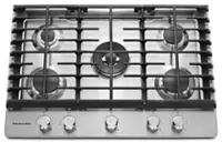 KitchenAid - 30" Built-In Gas Cooktop - Stainless Steel - Front_Zoom