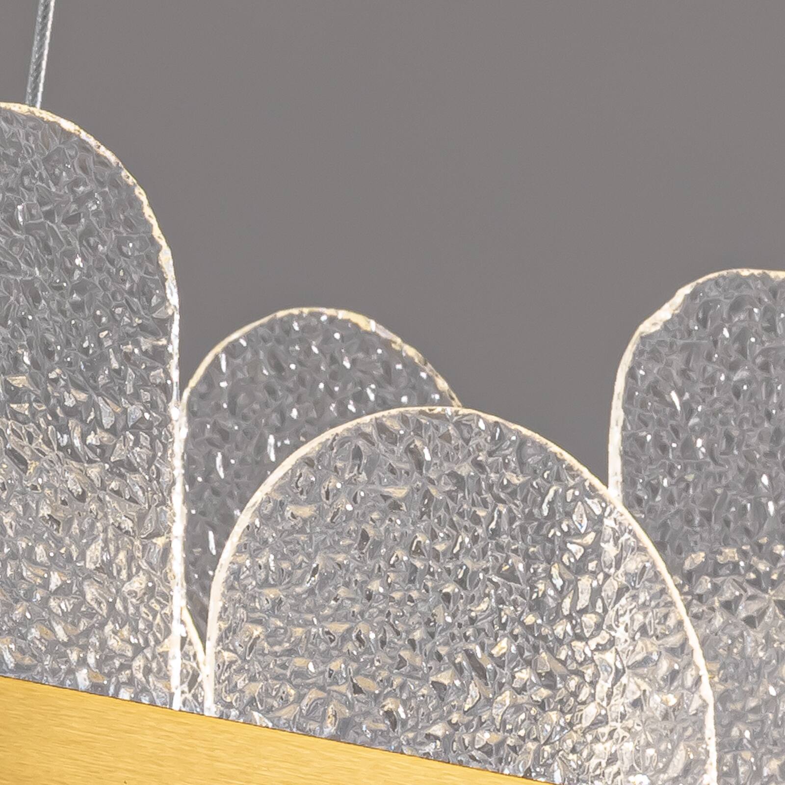 Alt View 7. Siljoy - 39.4" Gold Linear Crystal Glass Chandelier, Dimmable LED Pendant Light for Dining Room Kitchen Island Living Foyer - Gold.