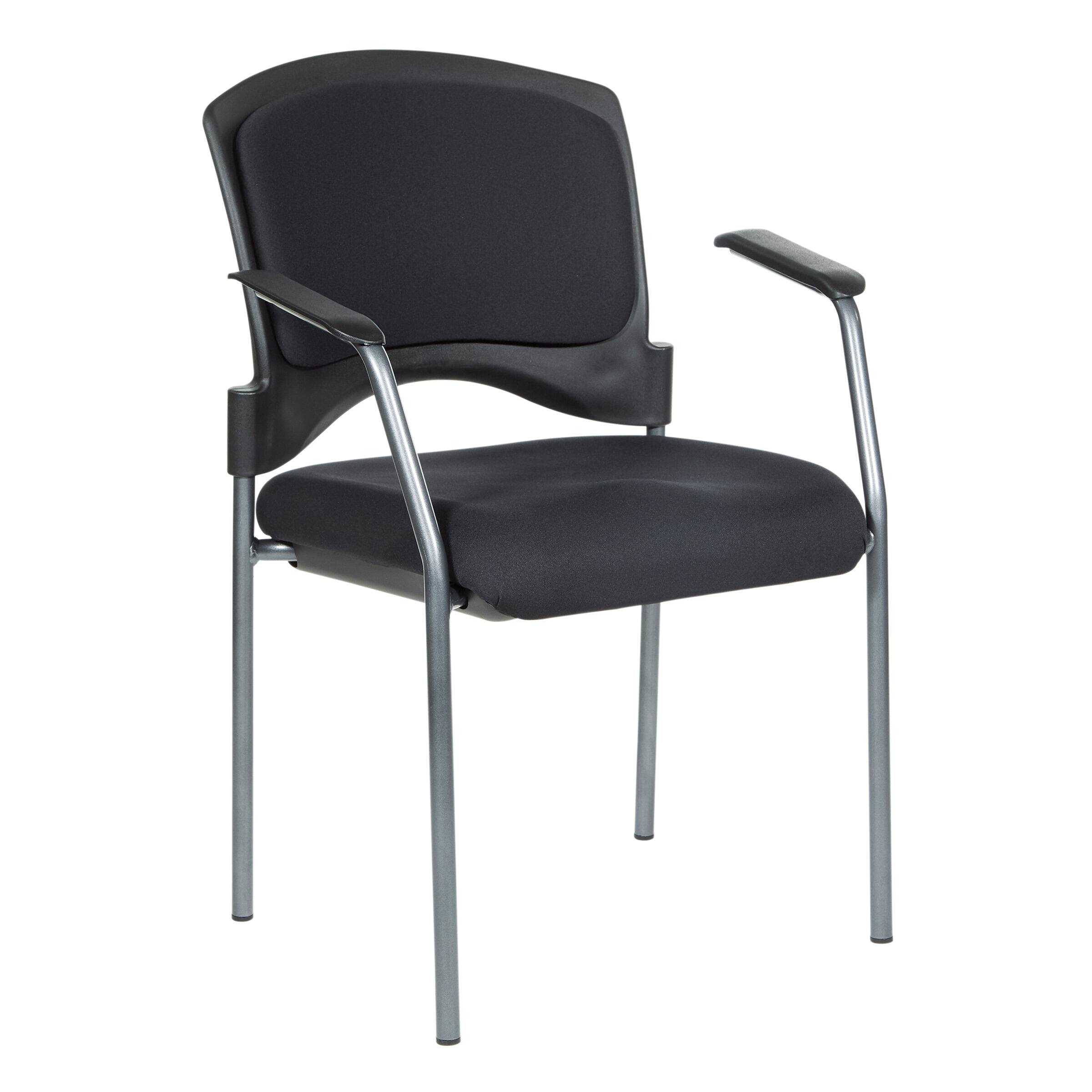 Angle. Office Star Products - Upholstered Visitor Stackable Office Chair - Coal.