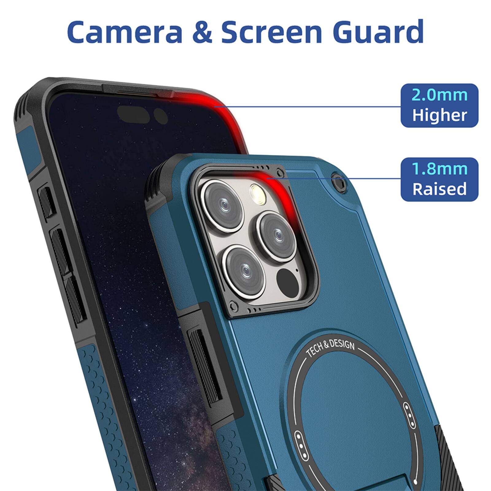 Camera & Screen Guard

2.0mm Higher

1.8mm Raised

TECH & DESIGN