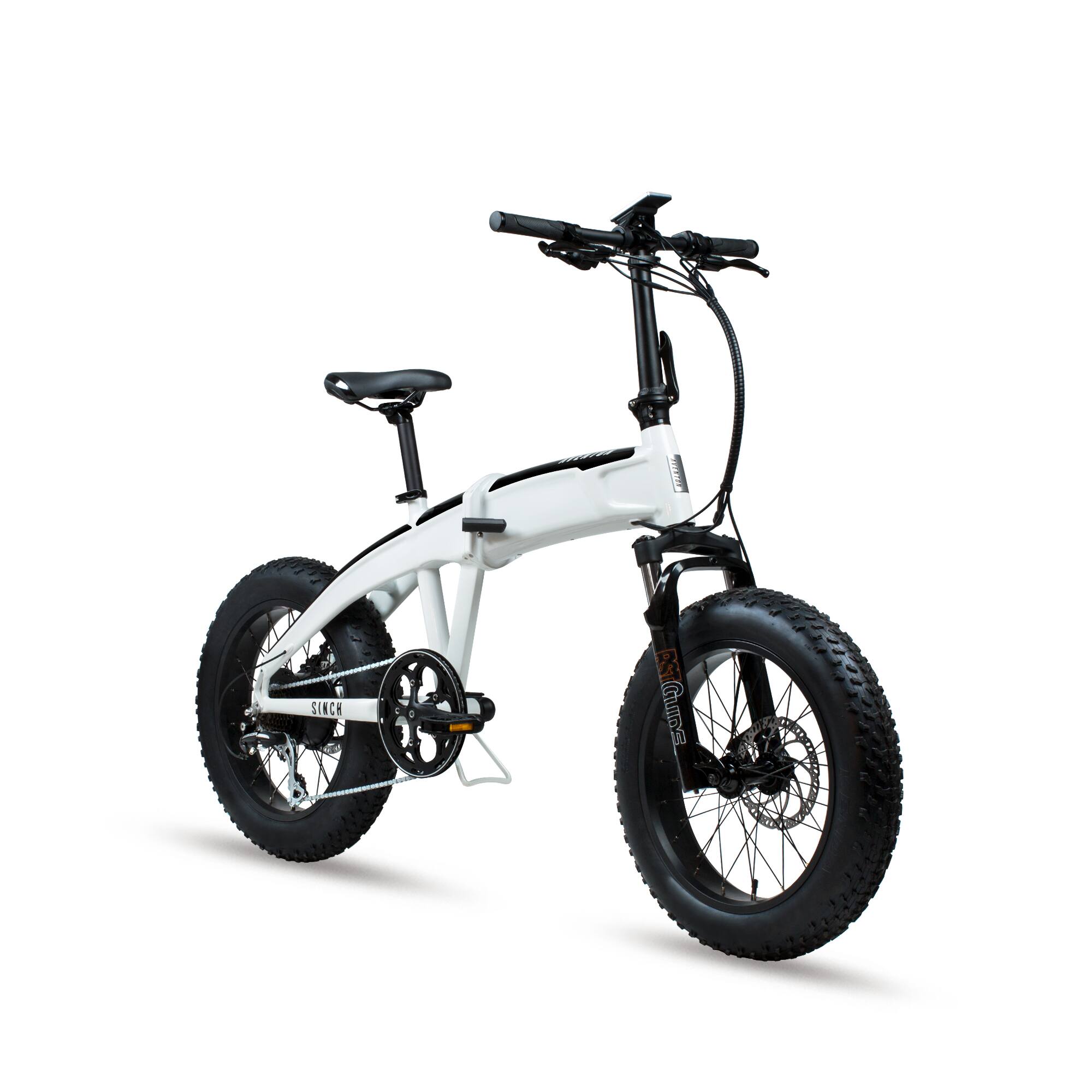 Front. Aventon - Sinch Foldable Ebike w/ 40 mile Max Operating Range and 20 MPH Max Speed - Crest White.