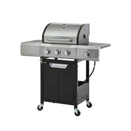 Resenkos - Propane Grill 3 Burner Barbecue Grill Stainless Steel Gas Grill with Side Burner and Cover for Outdoor BBQ, Camping