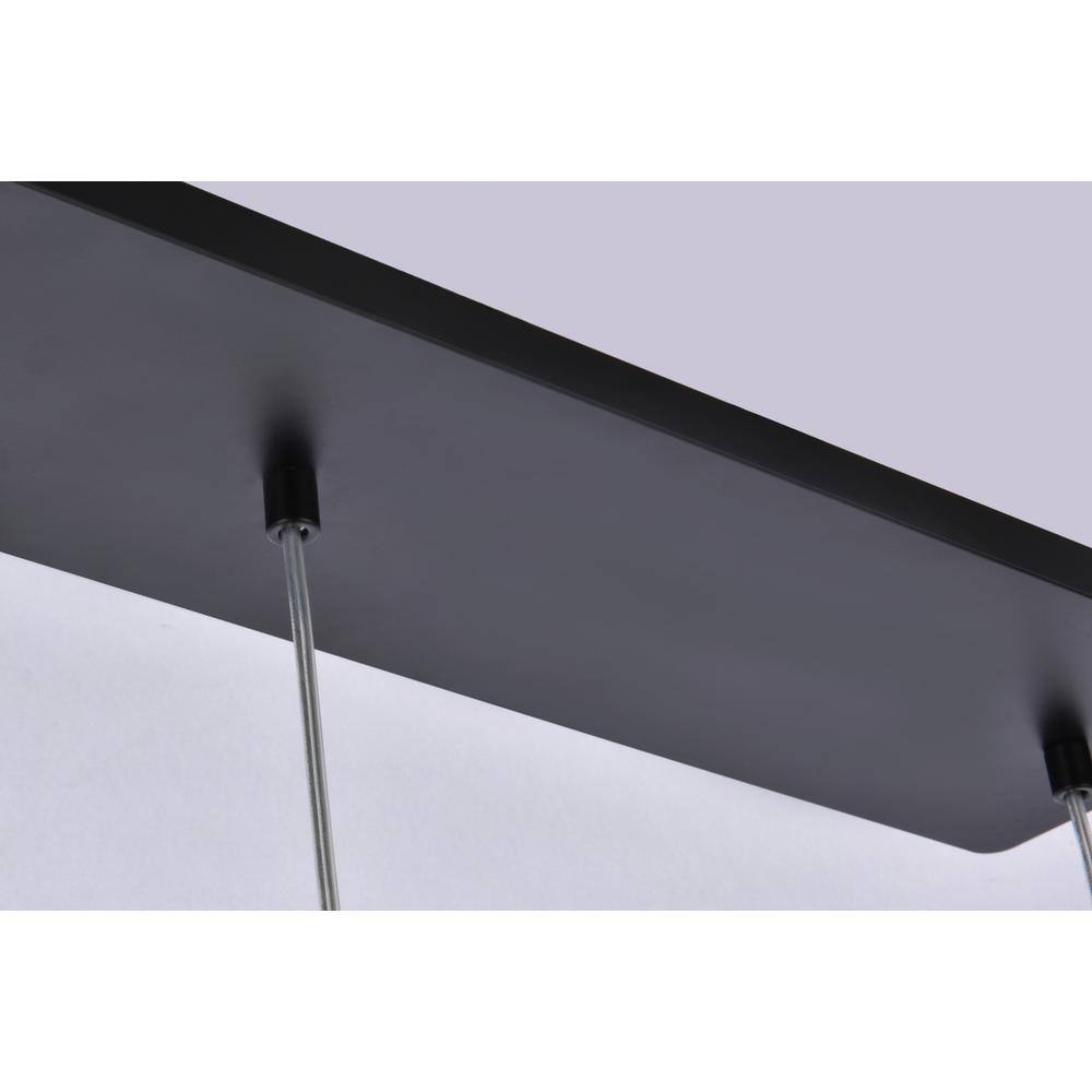 Back. Elegant Lighting - Eren 3 lights Black pendant - Black.