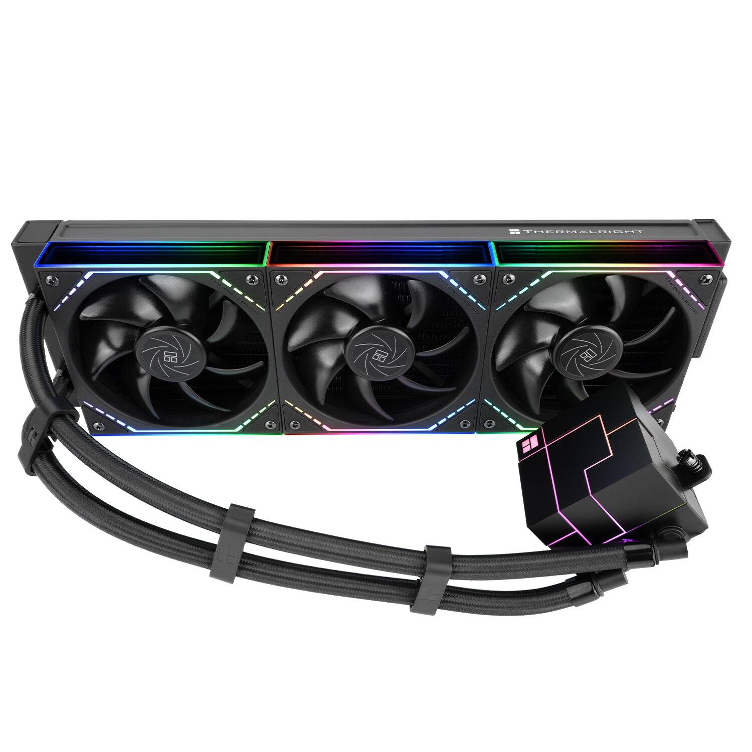 Left. Thermalright - Core Matrix 360 Black CPU Liquid Cooler with 120mm PWM Fan, Cold Row Specification - Black.
