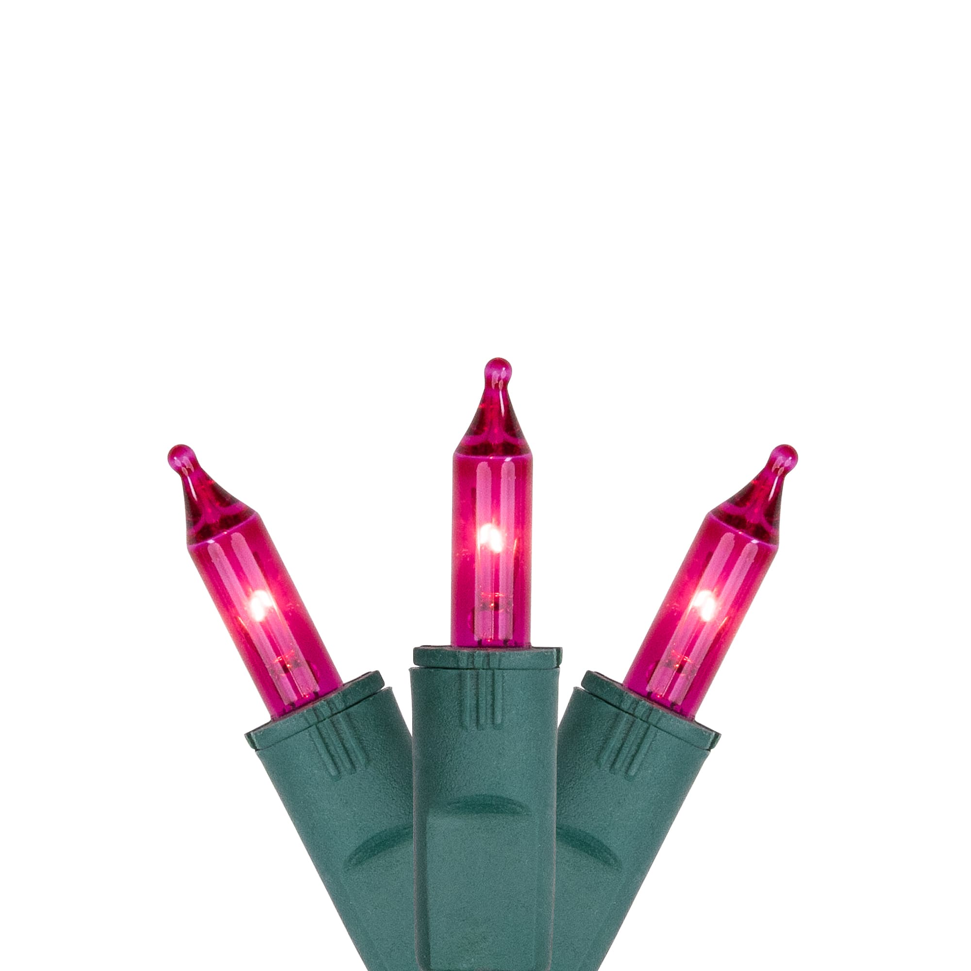 GKI/Bethlehem Lighting - Perm-O-Snap Mini Christmas Lights - 24.75 ft Green Wire - 50ct - Pink