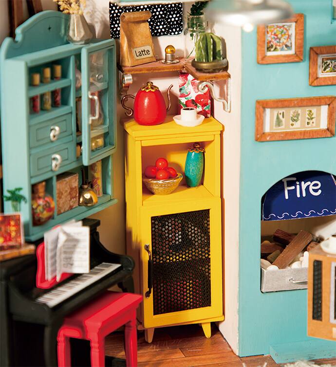 Left. 3D Puzzle - DIY 3D House Puzzle - Joy's Living Room 214pcs.