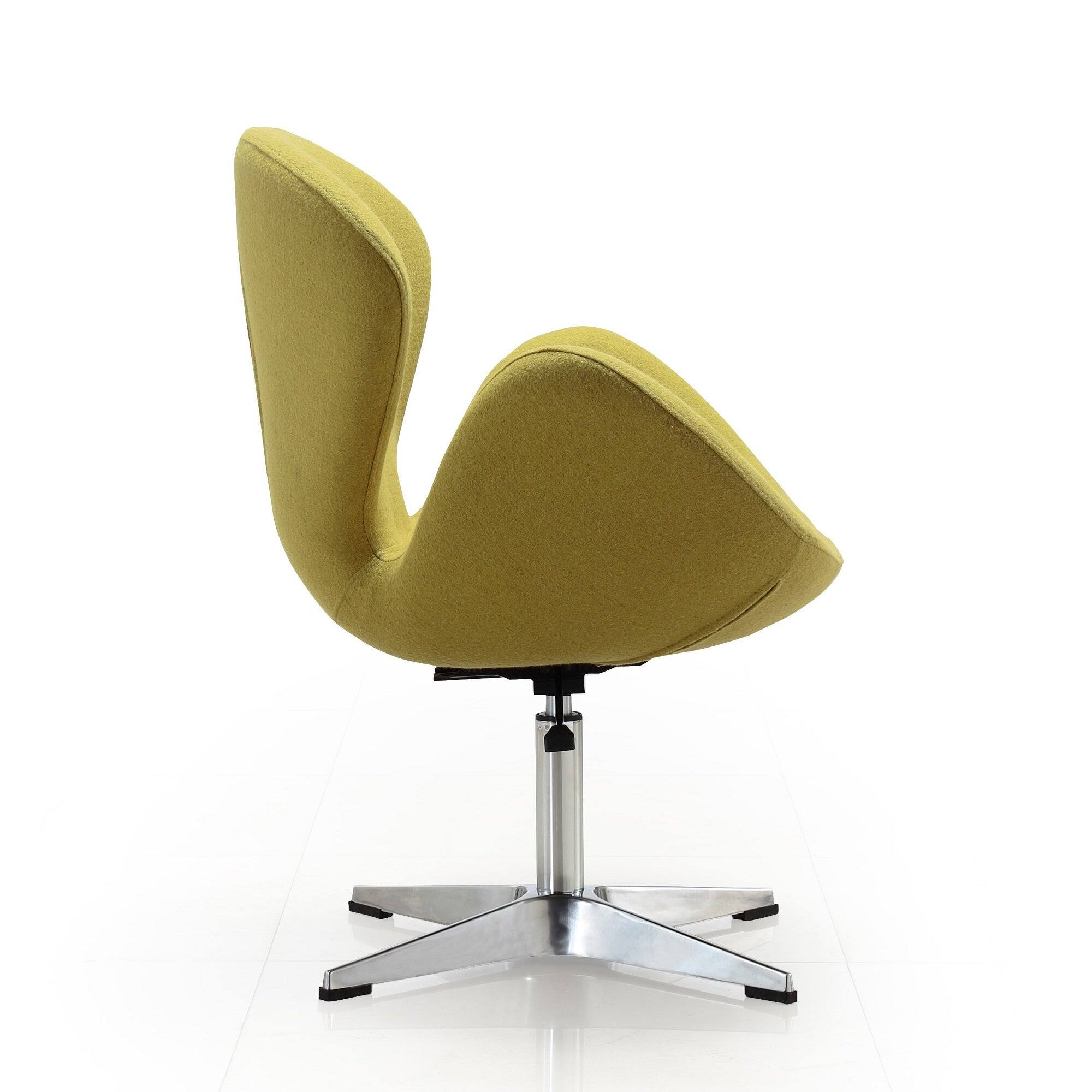 Alt View 1. Manhattan Comfort - Raspberry Modern Upholstered Swivel Lounge Chair - Green.