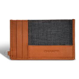 Champs - Denim Collection Leather Slim Cardholder - TanBlack