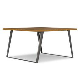 Simpli Home - Lowry 54 inch x 54 inch Square Modern Industrial Square Dining Table - Oak Veneer