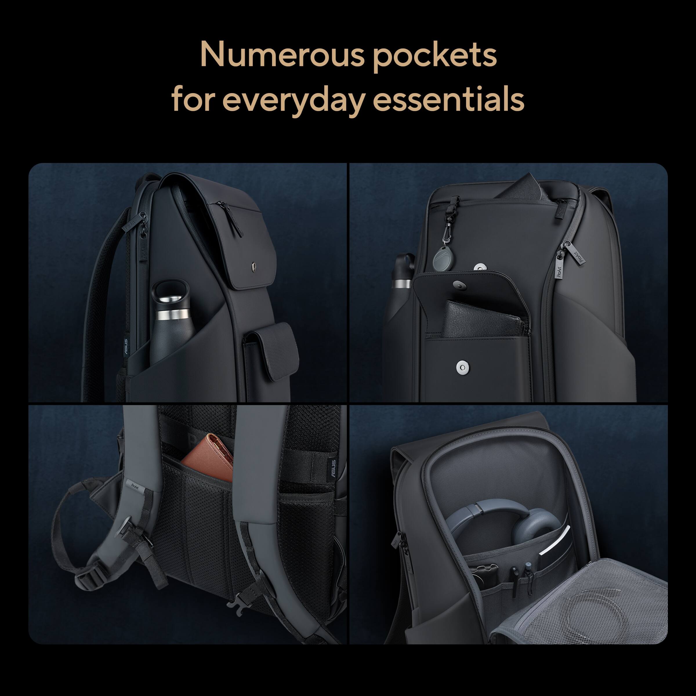Numerous pockets for everyday essentials