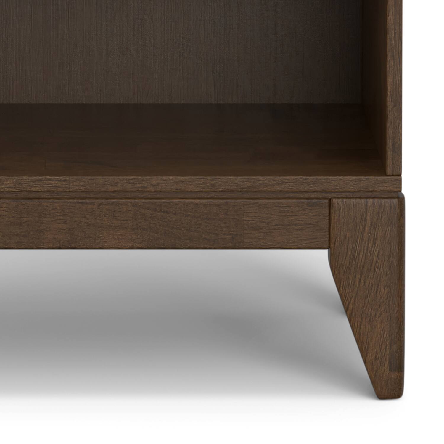 Alt View 4. Simpli Home - Harper SOLID HARDWOOD 66 inch x 24 inch Mid Century Modern 5 Shelf Bookcase in Walnut Brown - Walnut Brown.