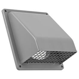 Lambro - 8" Plastic Wall Exhaust or Air Intake Vent with Hinged Screen and Removable Damper, Model 389G