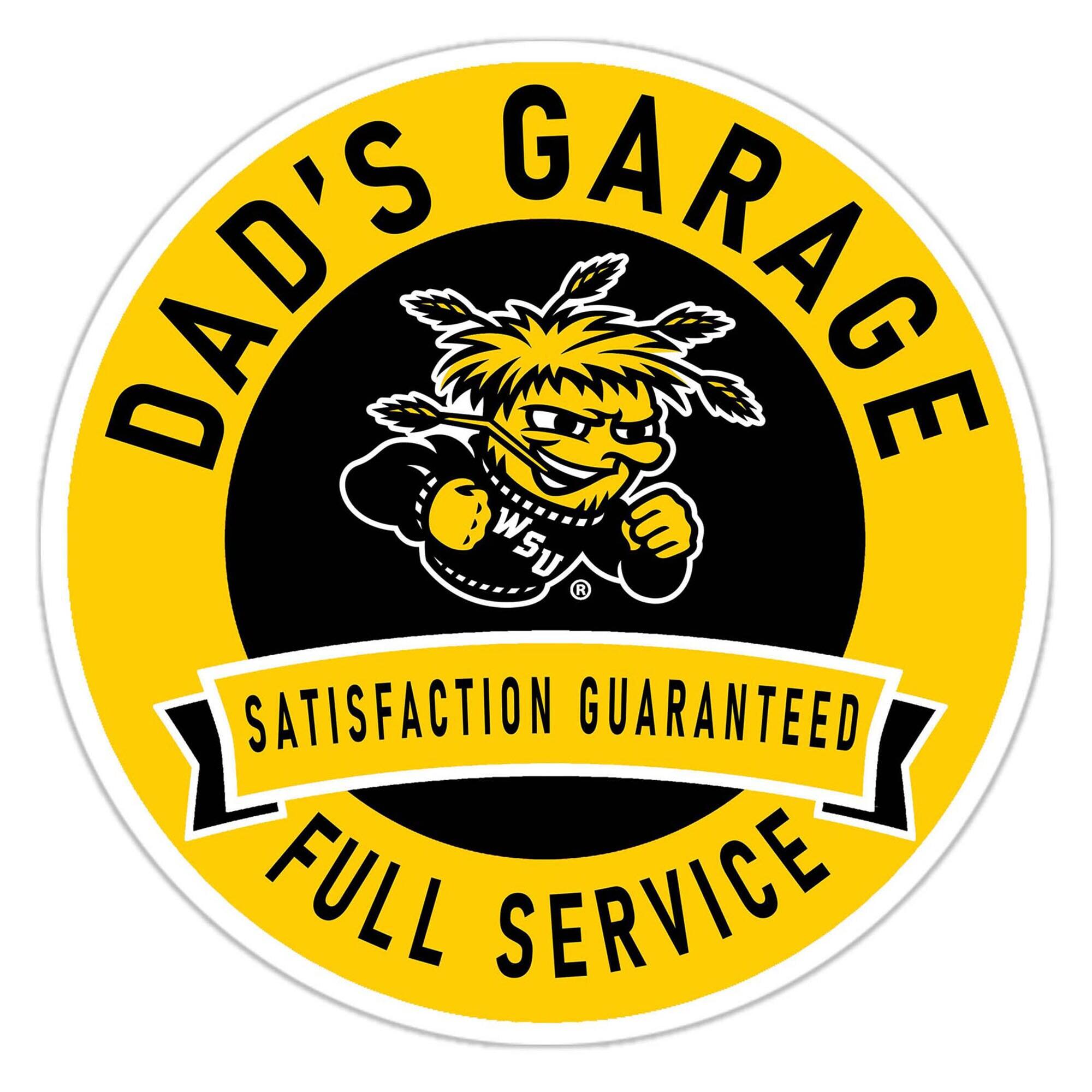 Wichita State Shockers 16" Dad's Garage Wood Sign