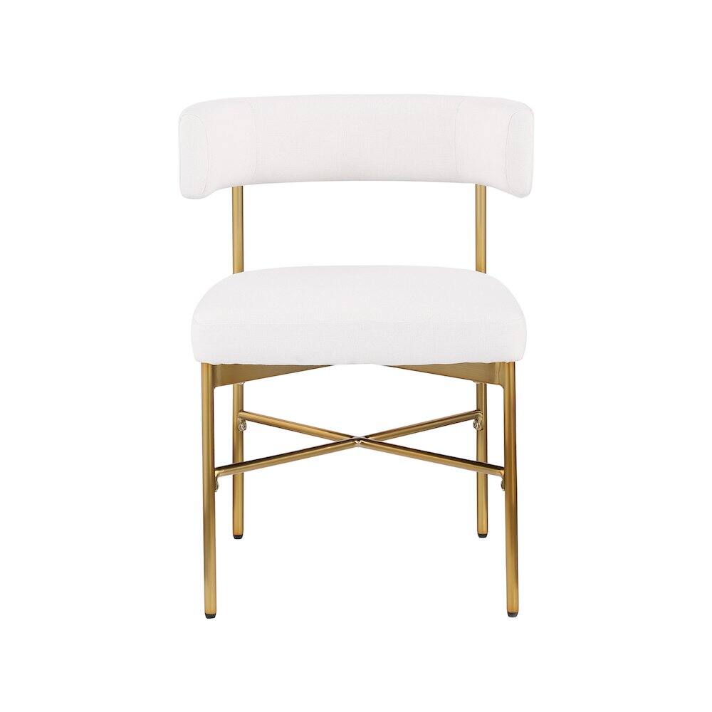 Alt View 2. Meridian Furniture - Rivage Cream Durable Linen Textured Fabric Dining Chair, Set of 2 - Beige.