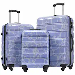 Boyel Living - Hardshell Luggage Set Spinner Suitcase with TSA Lock ABS Lightweight Material - Blue