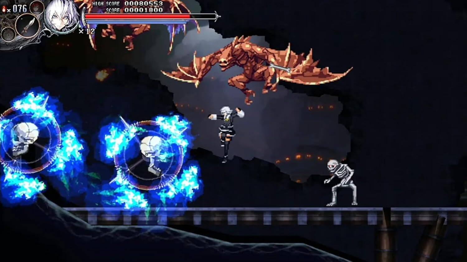 x 076  
HIGH SCORE 00080553  
SCORE 00001800  
x 12