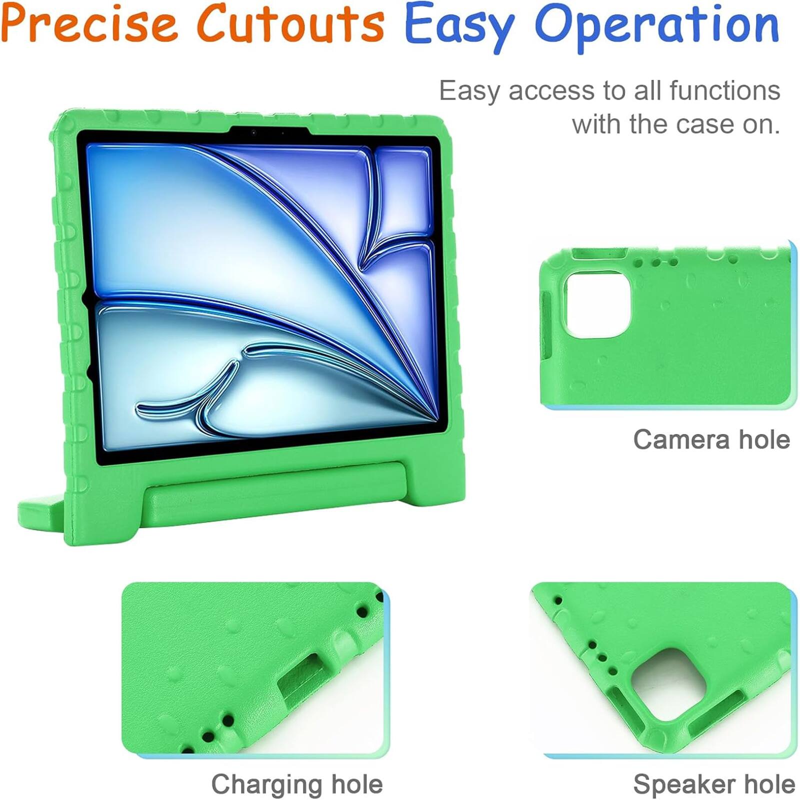 Precise Cutouts  
Easy Operation  
Easy access to all functions with the case on.  

Camera hole  
Charging hole  
Speaker hole
