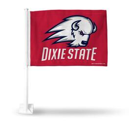 Rico Industries - Dixie State Trailblazers Brooks the Bison 14x19 Double Sided Window Mount Car Flag - Multi