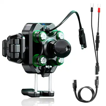 Front. Empire DigiLabs - Phone Mount With Wireless 15w Usb c Port 36w Shock Absorption 1 Ball Fits For 5 4 7 2 Phones Up To Thick Wo... - Default.