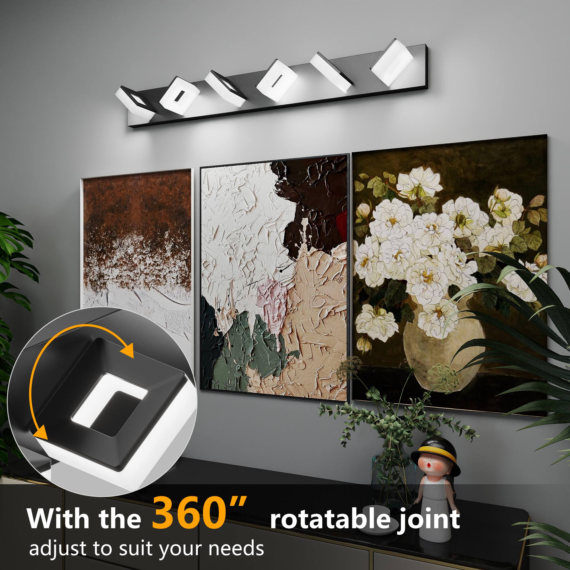 With the 360° rotatable joint adjust to suit your needs