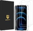 Front. UNBREAKcable - 3-Pack Screen Protector Tempered Glass for iPhone 12 Pro Max - Clear.