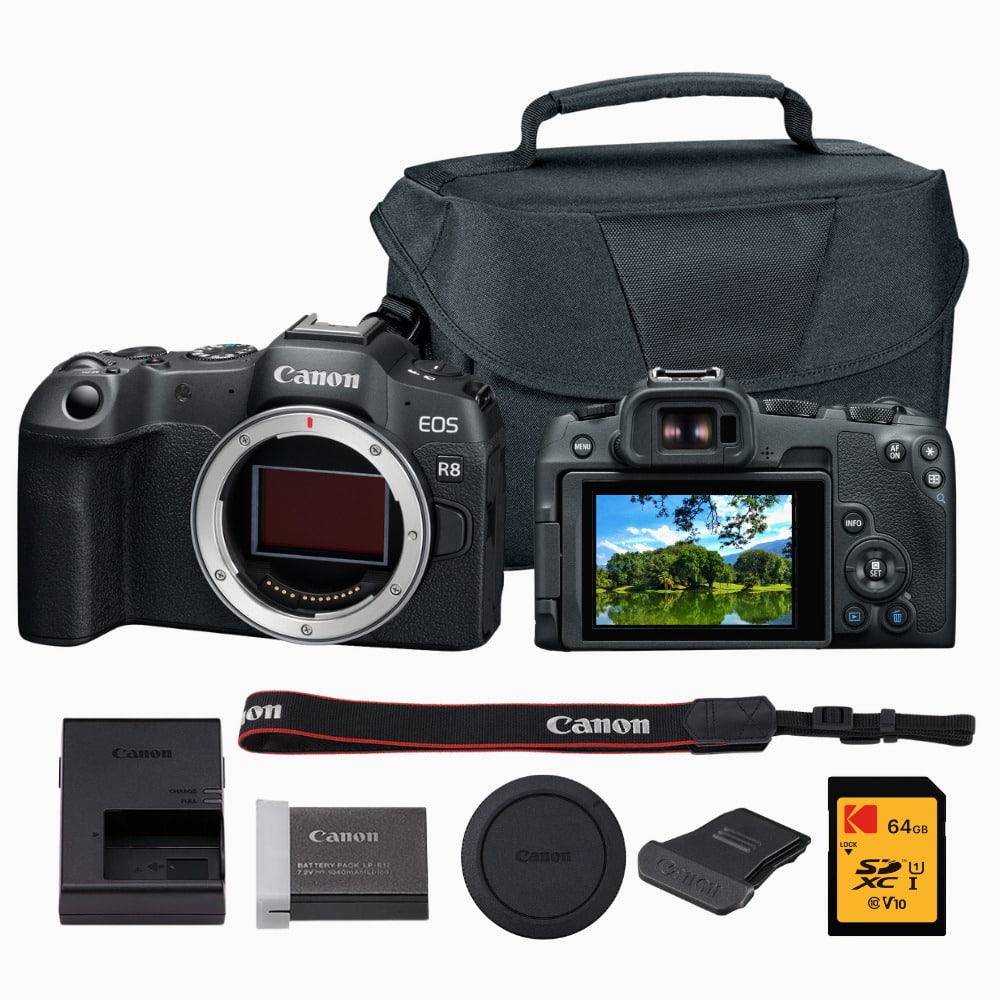 Canon - EOS R8 Mirrorless Camera Body Bundle with Memory Card and Camera Bag