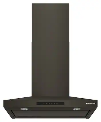 Front. KitchenAid - 30" Vented or Convertible to Recirculating Wall- Mount Hood - Black Ore.