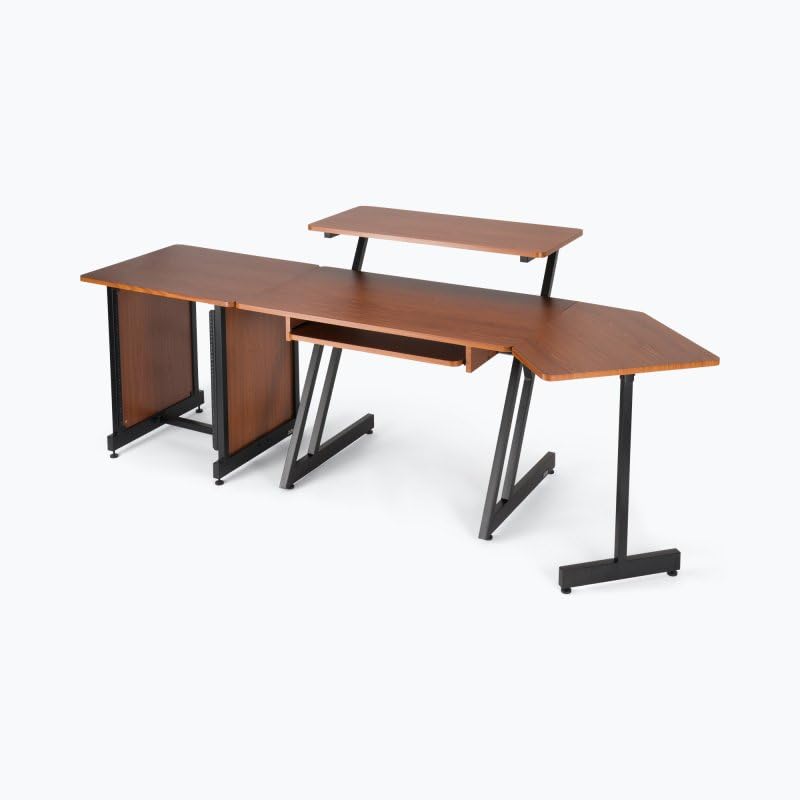 Angle. On Stage Stands - On-Stage WS7500 Series Workstation Rack Cabinet, Rosewood - Black.