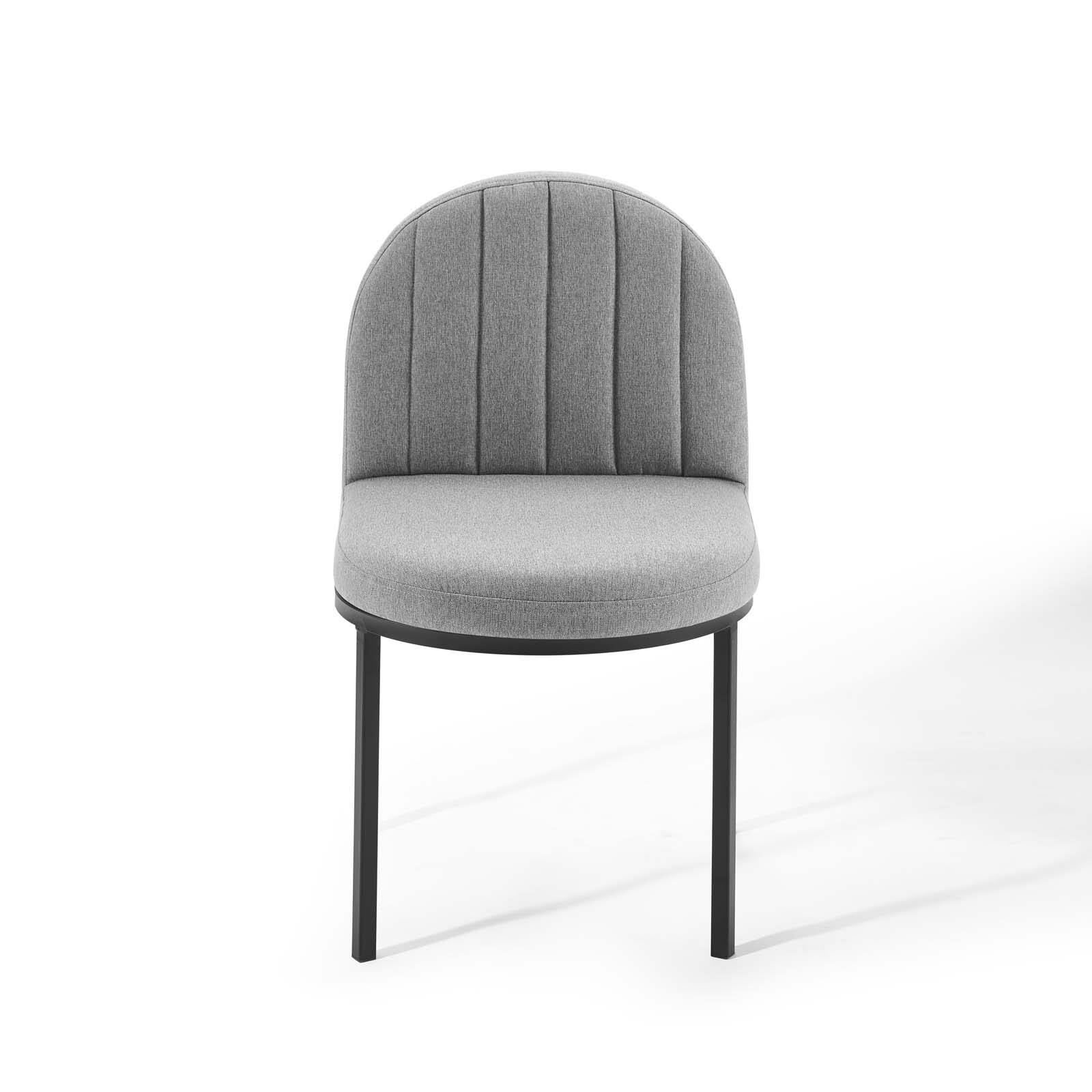 Alt View 4. Modway - Isla Channel Tufted Upholstered Fabric Dining Side Chair by Modway - Black Light Gray.